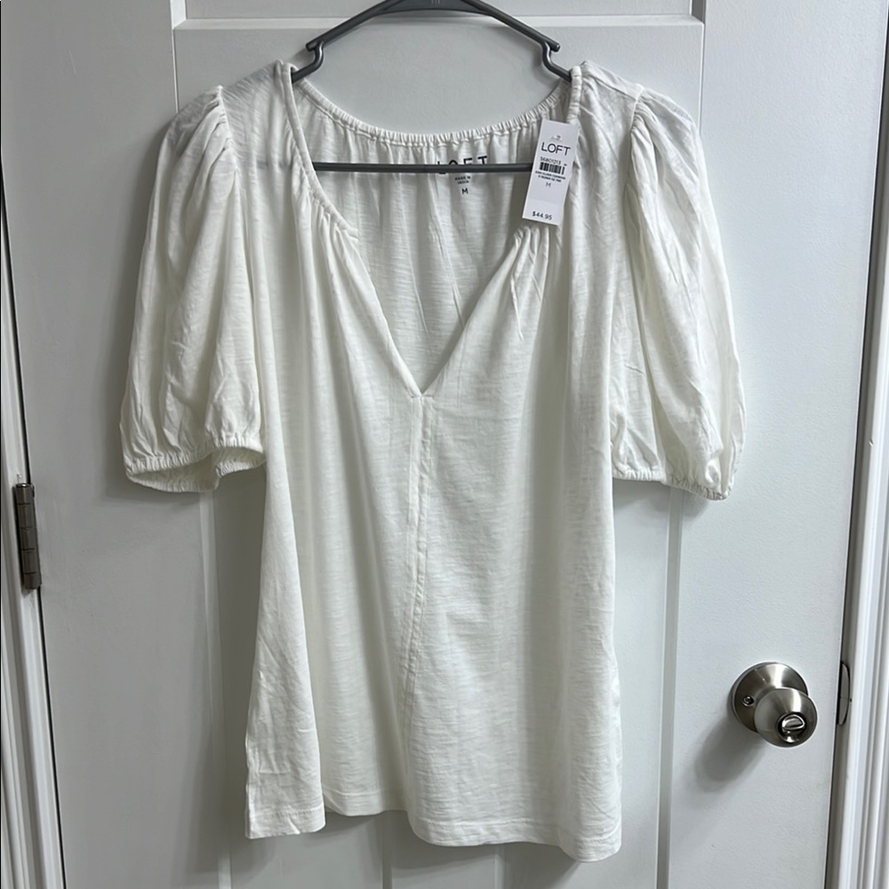 LOFT Cream Puff Sleeve Blouse